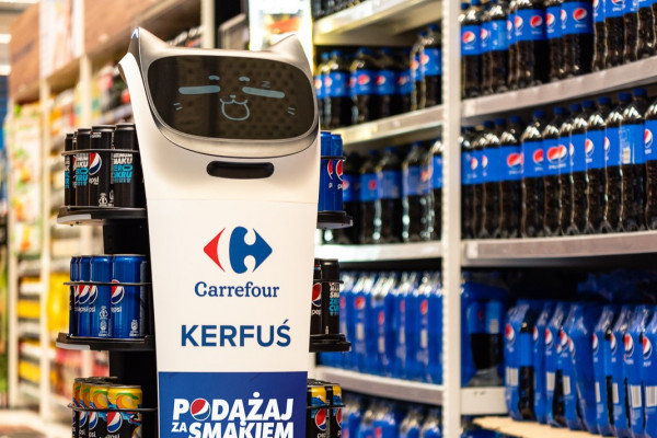 Nowość w sklepach sieci Carrefour – interaktywne roboty, Kerfusie